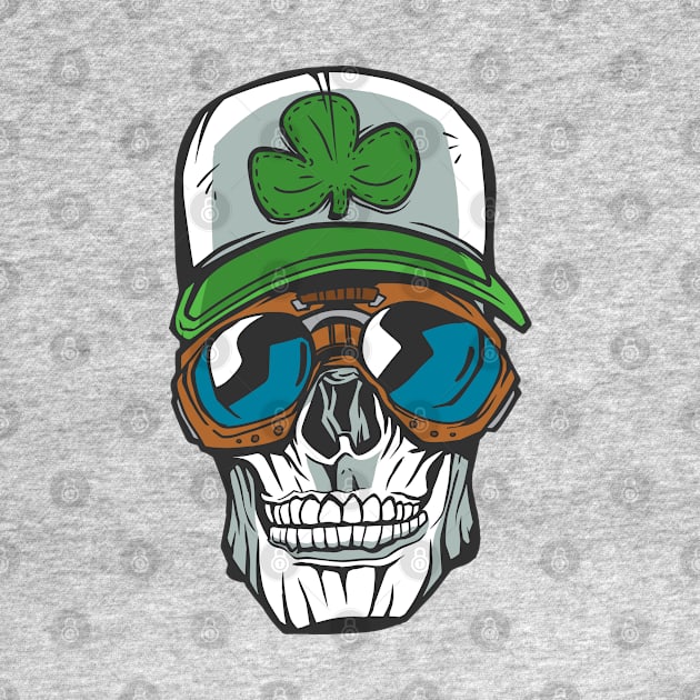 Saint Patrick's Day Skull Clover Cap Lucky Googles by Kali Space